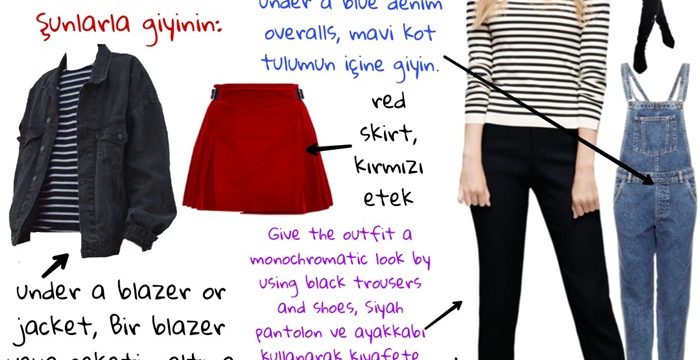 Çizgili bluz nasıl giyilir?